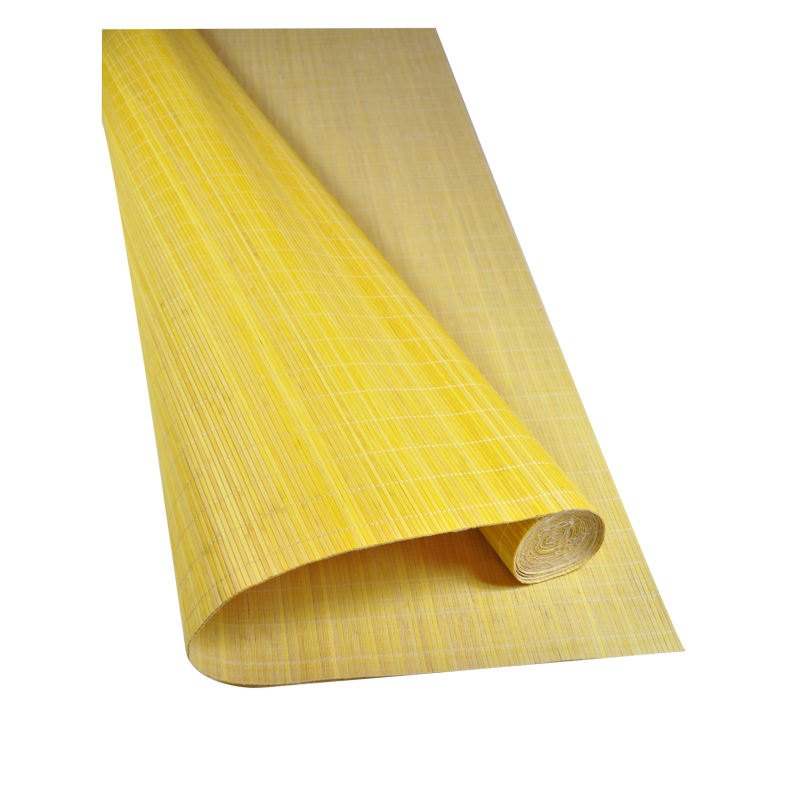 Yellow Tatami Bamboo mat Glued on textile 4.5 mm