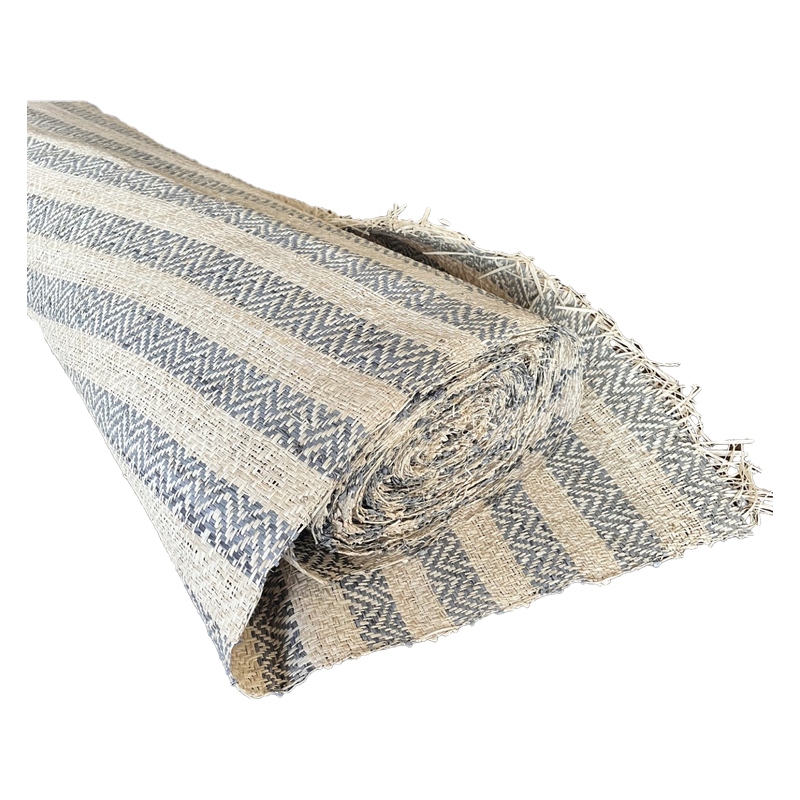 Raffia Rabane Langarana Grey Band Chevron widht 120cm Raffia Rabane Langarana Grey Band Chevron widht 120cm