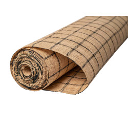 Tissage Rabane Raphia Langarana Carreaux Noir- Naturel -90cm