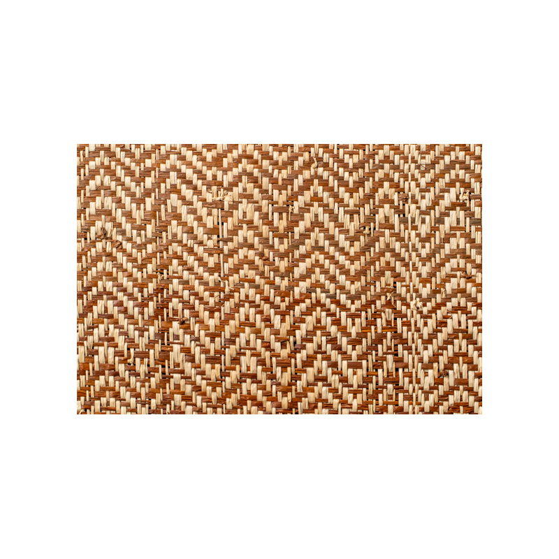 Tissage Raphia chevron-Naturel et Acajou