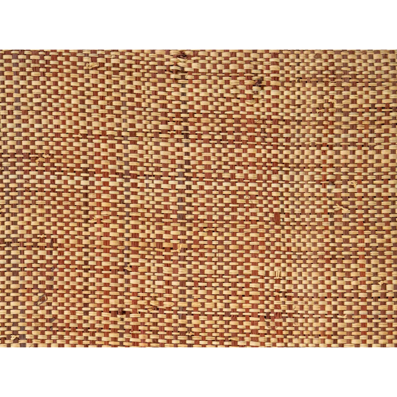 Natural & Burgundy fine Raffia weaving
