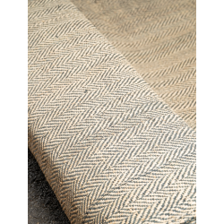 Natural & Smoke Herringbone Fine Raffia Weaving