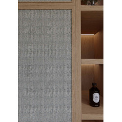 Natural & Smoke Herringbone Fine Raffia Weaving