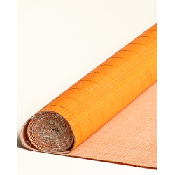 Natte Bambou Orange 7mm sur Tissu