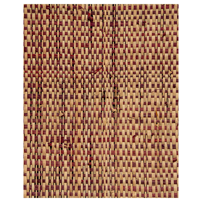 Natural & Burgundy fine Raffia weaving