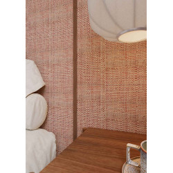 Tissage Raphia Bicolore Maille Fine-Naturel & Acajou