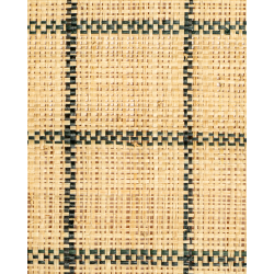 Tissage Rabane Raphia Langarana Carreaux Noir Naturel