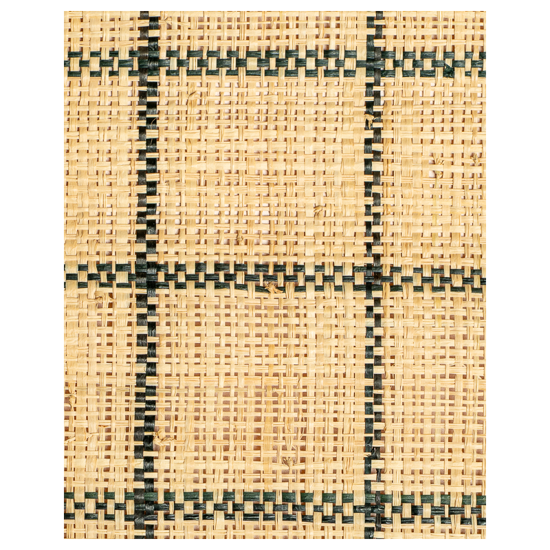 Tissage Rabane Raphia Langarana Carreaux Noir Naturel