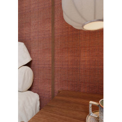 Tissage Raphia Uni Maille fine-Acajou