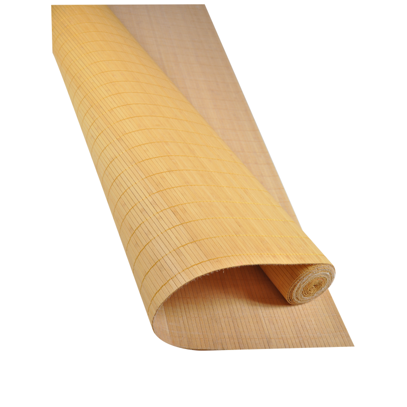 Natte Bambou 7mm Moutarde sur Tissu 180cmx500cm 