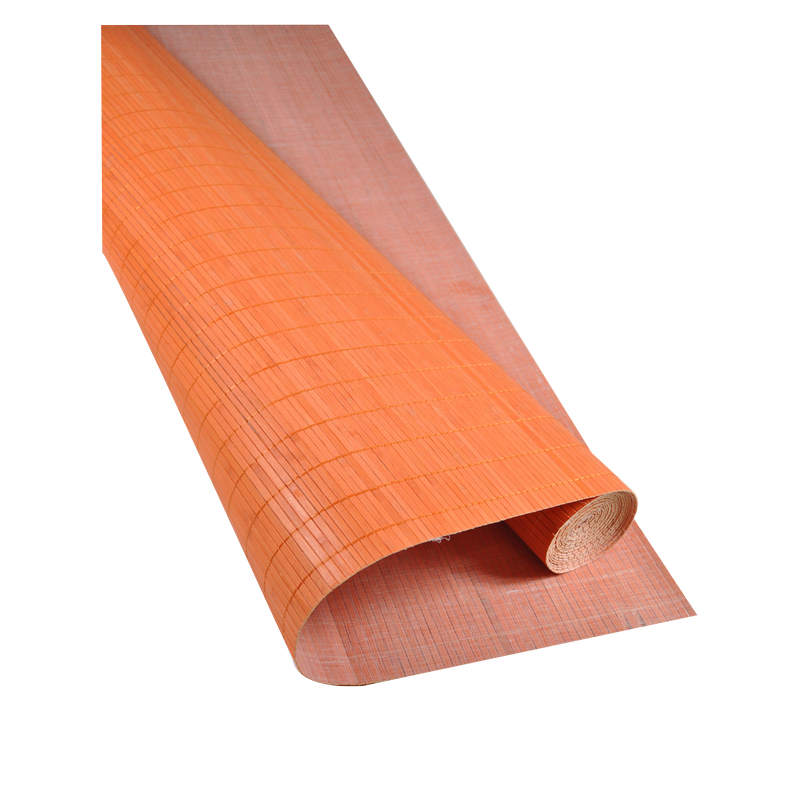 Bamboo mat Glued on textile 7mm Orange color 